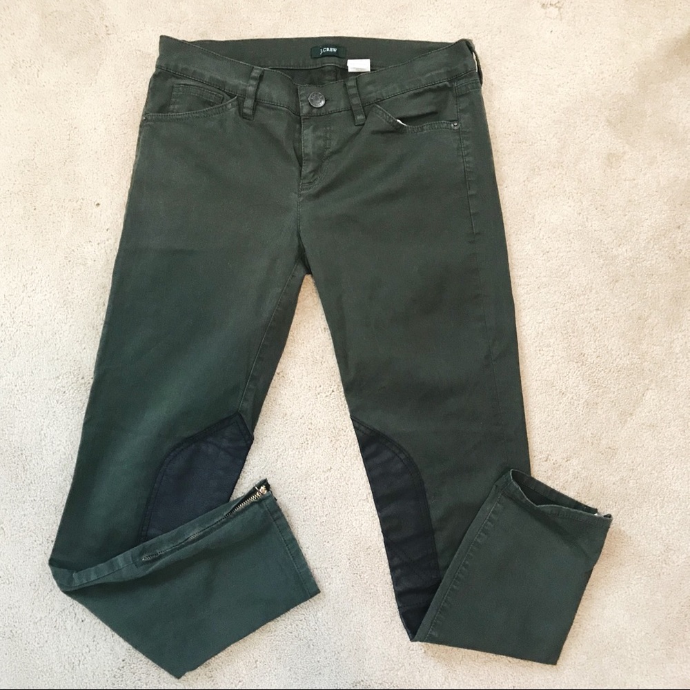J. Crew toothpick green riding pants zipper